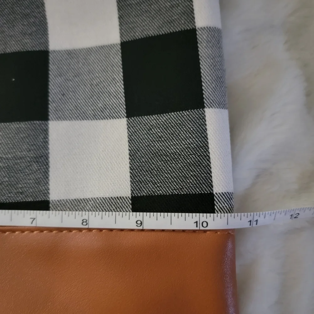 Plaid and Tan Clutch Bag